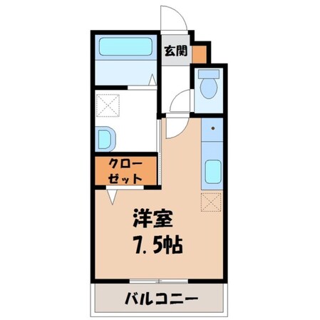 宇都宮駅 バス20分  団地南下車：停歩1分 1階の物件間取画像